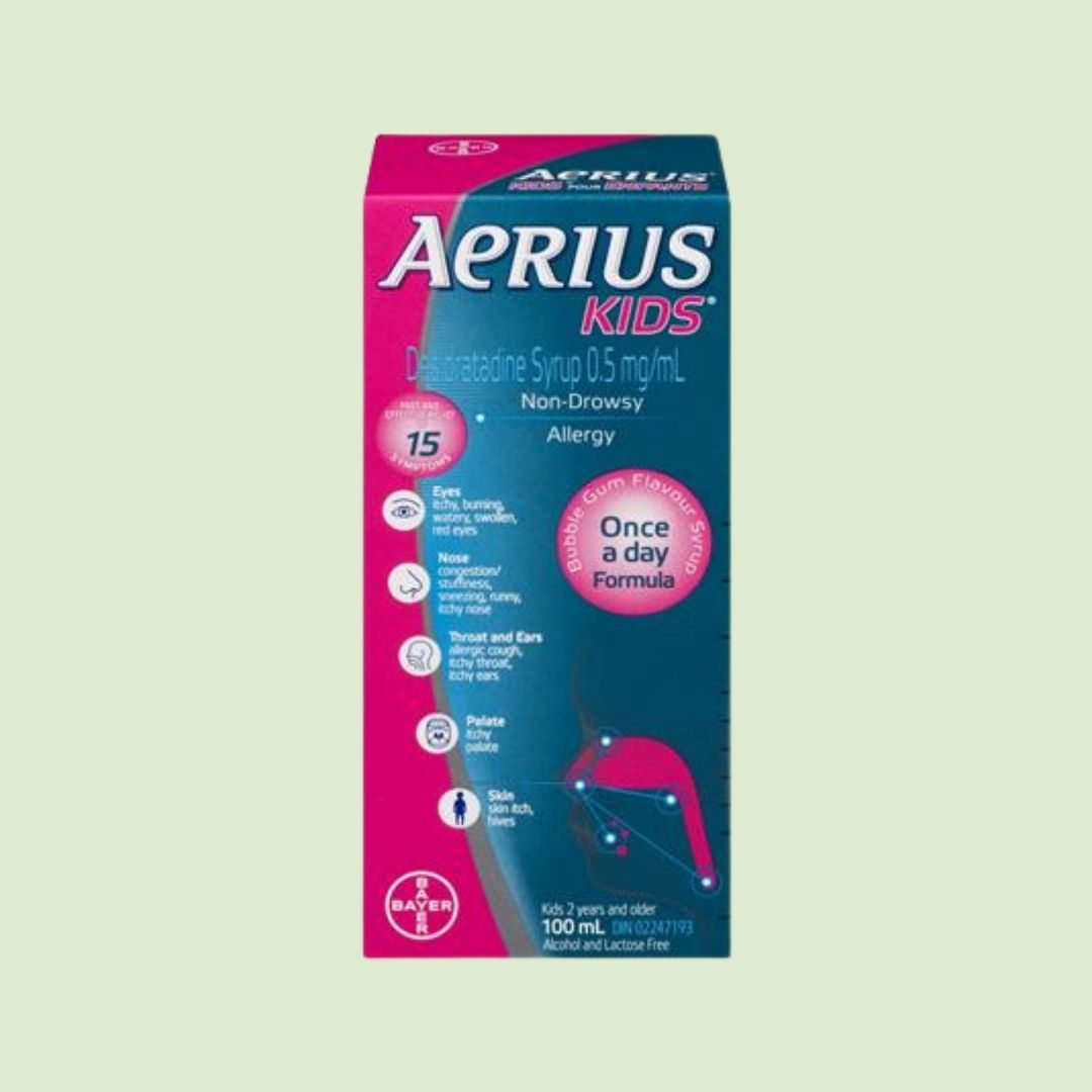 Buy AERIUS KIDS ALLERGY BUBBLEGUM NON DROWSY - BiosenseClinic