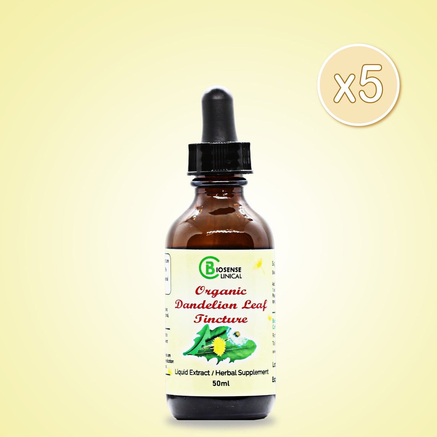 Organic Dandelion Leaf Tincture 50ml - biosenseclinic.ca