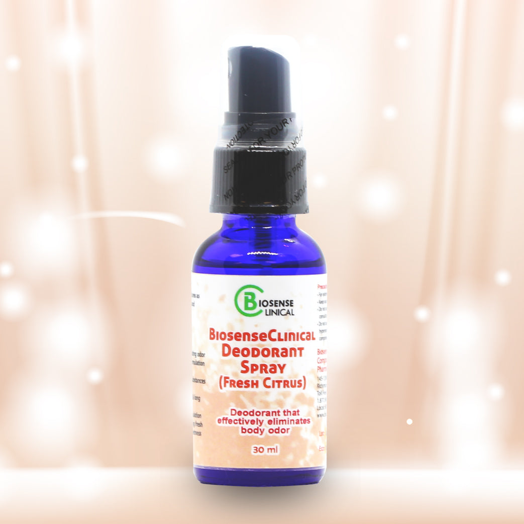 BiosenseClinical Deodorant Spray (Fresh Citrus) 30ml - BiosenseClinic.ca