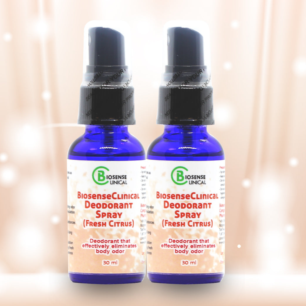 BiosenseClinical Deodorant Spray (Fresh Citrus) 30ml x 2 - BiosenseClinic.ca