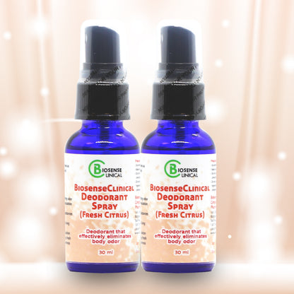 BiosenseClinical Deodorant Spray (Fresh Citrus) 30ml x 2 - BiosenseClinic.ca