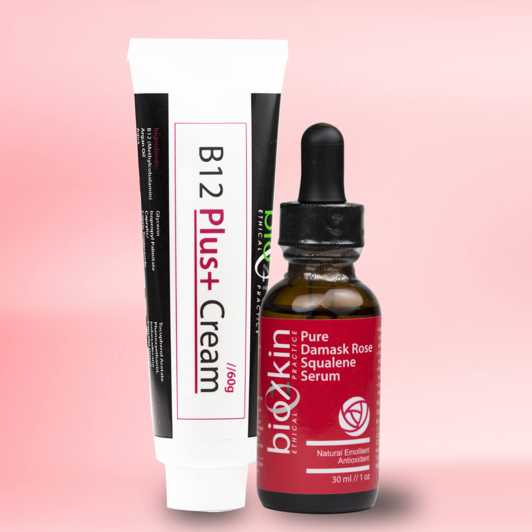 BioZkin Gift Set - BioZkin B12 Plus+ Cream & Pure Damask Rose Squalene Serum - BiosenseClinic.ca
