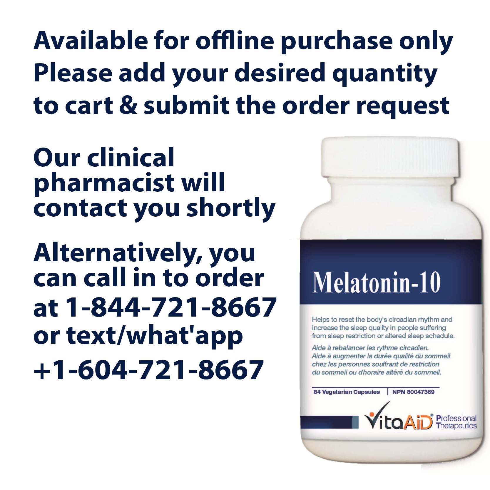 VitaAid Melatonin-10 - BiosenseClinic.ca