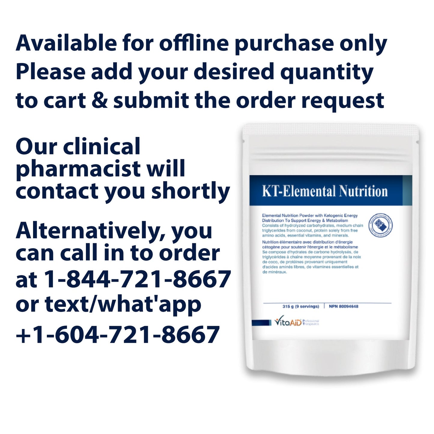 VitaAid KT-Elemental Nutrition (Chocolate) - biosenseclinic.ca