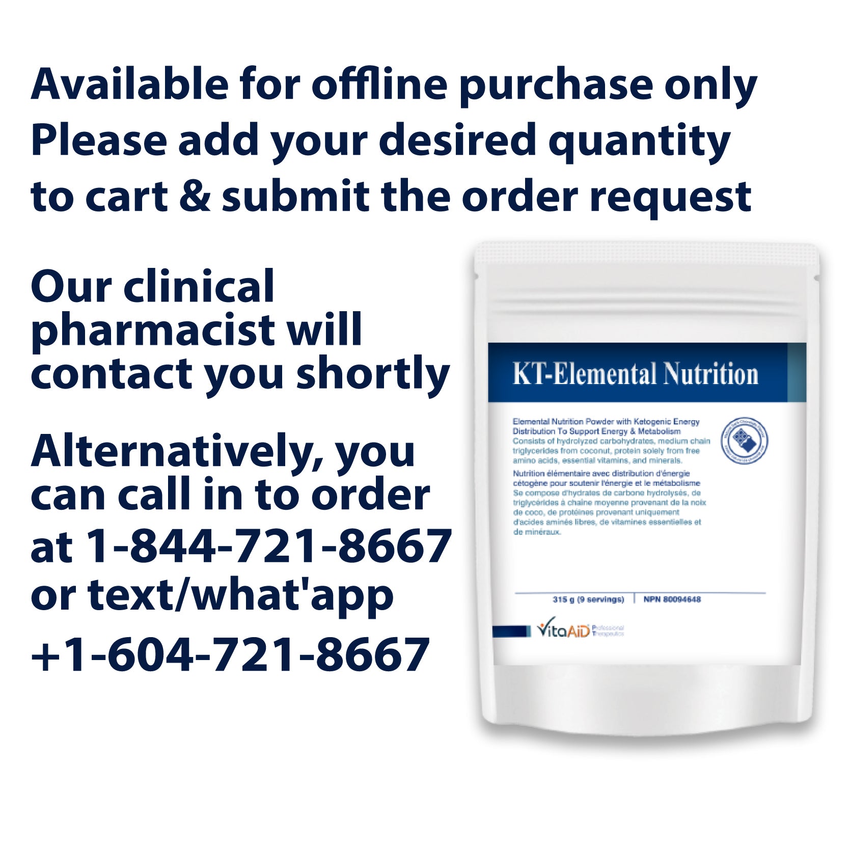 VitaAid KT-Elemental Nutrition (Chocolate) - biosenseclinic.ca